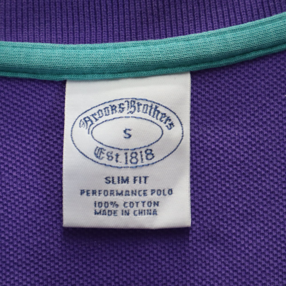 ブルックスブラザーズ 半袖 ポロシャツ S パープル系 Brooks Brothers 鹿の子地 メンズ