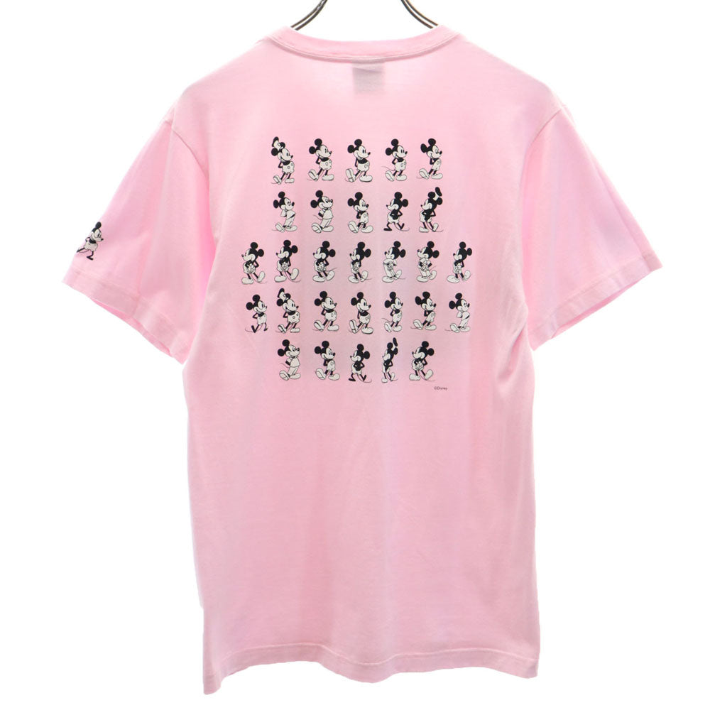 XLARGE エクストララージ 日本製 プリント ミッキー 半袖 Tシャツ S ピンク メンズ