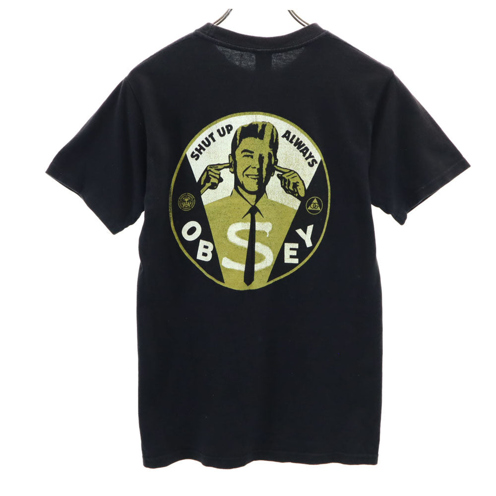 OBEY オベイ バックプリント 半袖 Tシャツ S ブラック メンズ