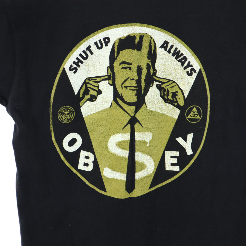 OBEY オベイ バックプリント 半袖 Tシャツ S ブラック メンズ
