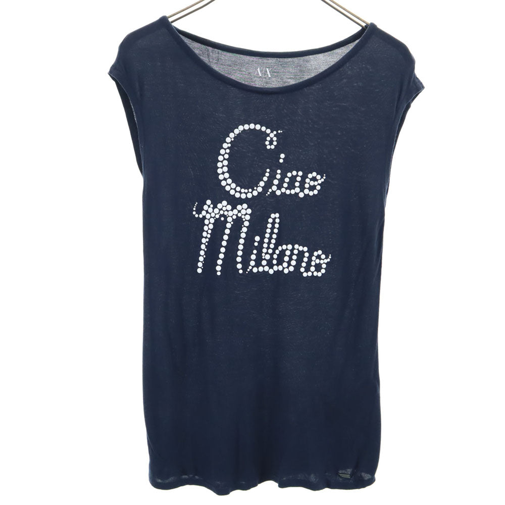 ARMANI EXCHANGE アルマーニエクスチェンジ 半袖 カットソー XXS ネイビー フレンチスリーブ レディース