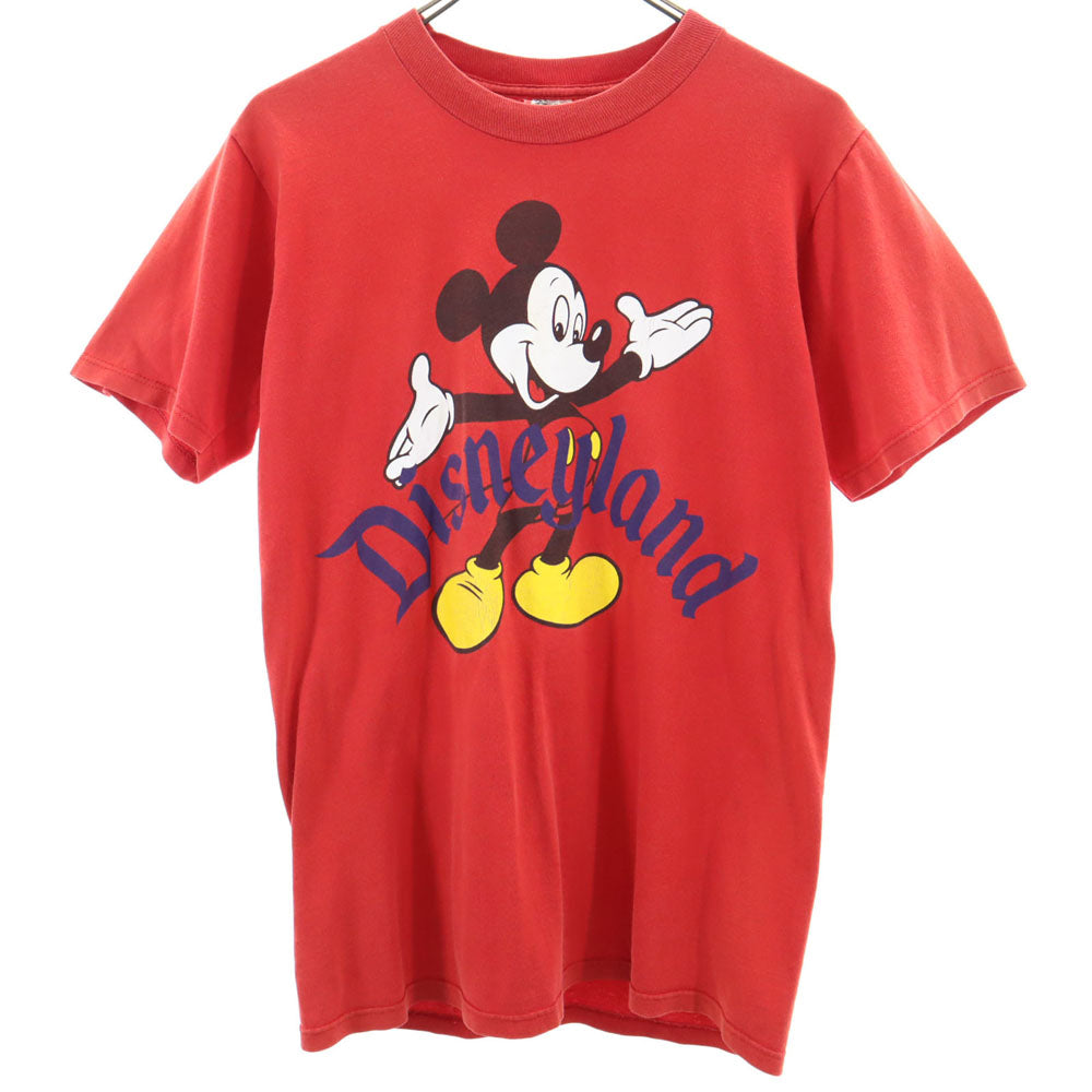 Disney ディズニー 90s USA製 オールド 半袖 Tシャツ S 赤 DESIGNS ミッキーマウス メンズ