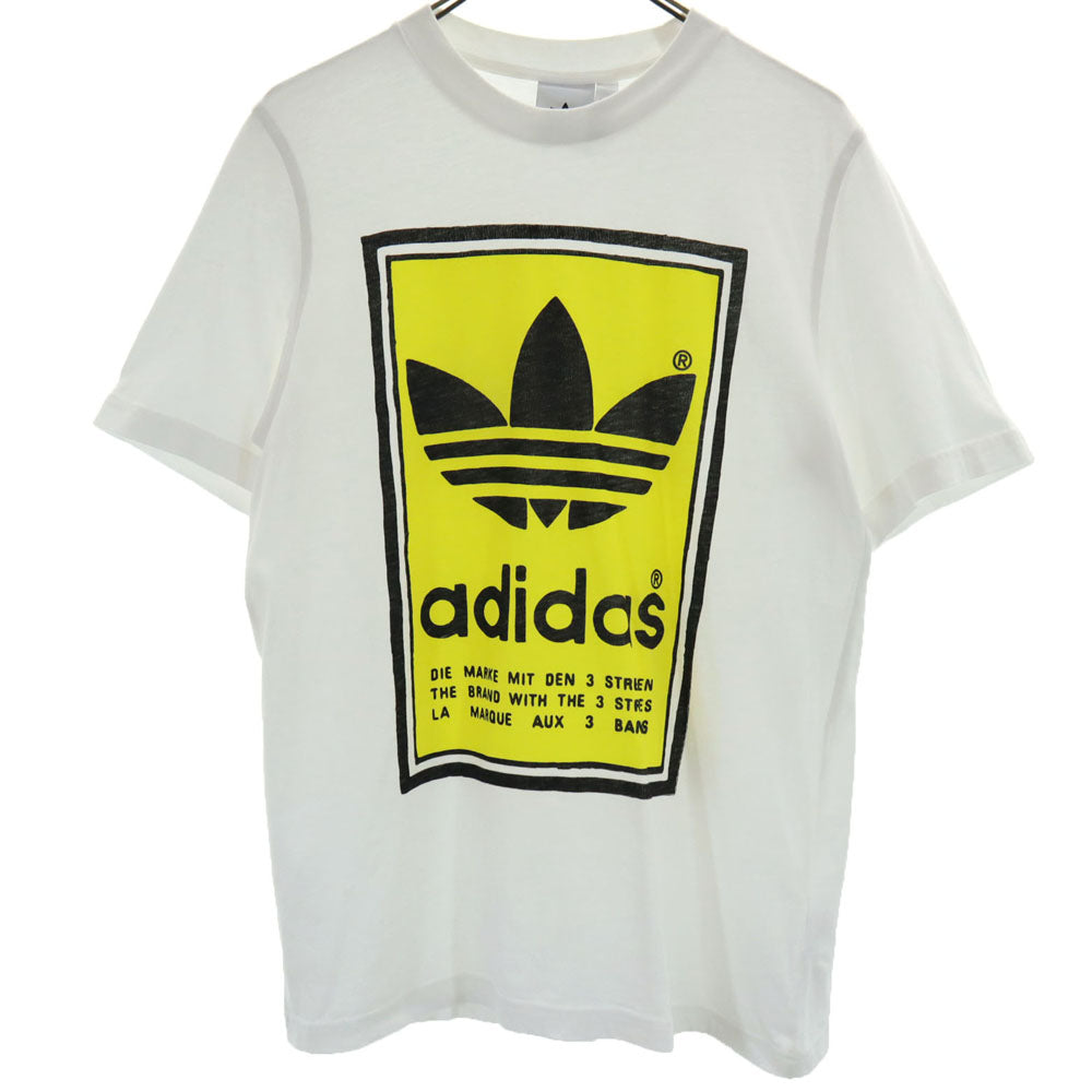 アディダス トレイフォイルロゴ プリント 半袖 Tシャツ Ｍ ホワイト adidas メンズ
