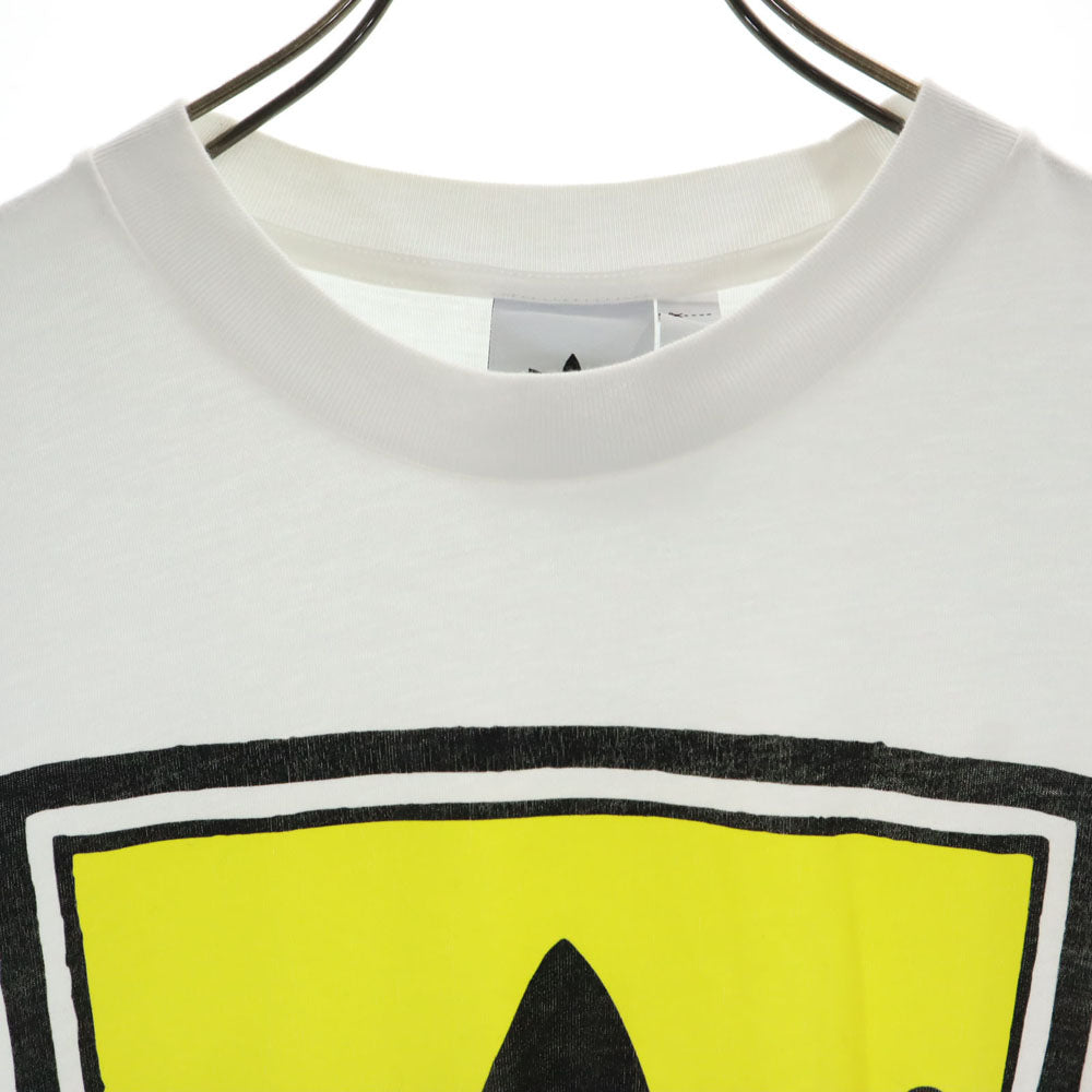 アディダス トレイフォイルロゴ プリント 半袖 Tシャツ Ｍ ホワイト adidas メンズ