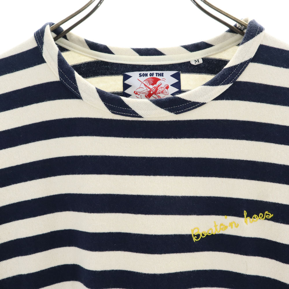 SON OF THE CHEESE サノバチーズ 日本製 ボーダー柄 半袖 Tシャツ M ネイビー×ホワイト メンズ