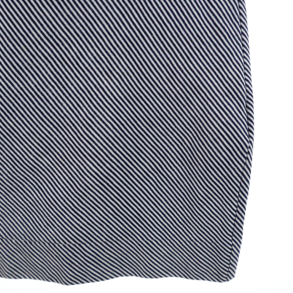 LANVIN ランバン イタリア製 斜めストライプ柄 半袖 ポロシャツ 4 ネイビー×ホワイト ボーダー柄 メンズ