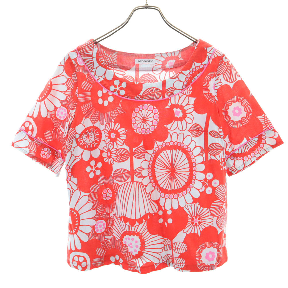 marimekko マリメッコ 総柄 半袖 カットソー 36 レッド系 レディース