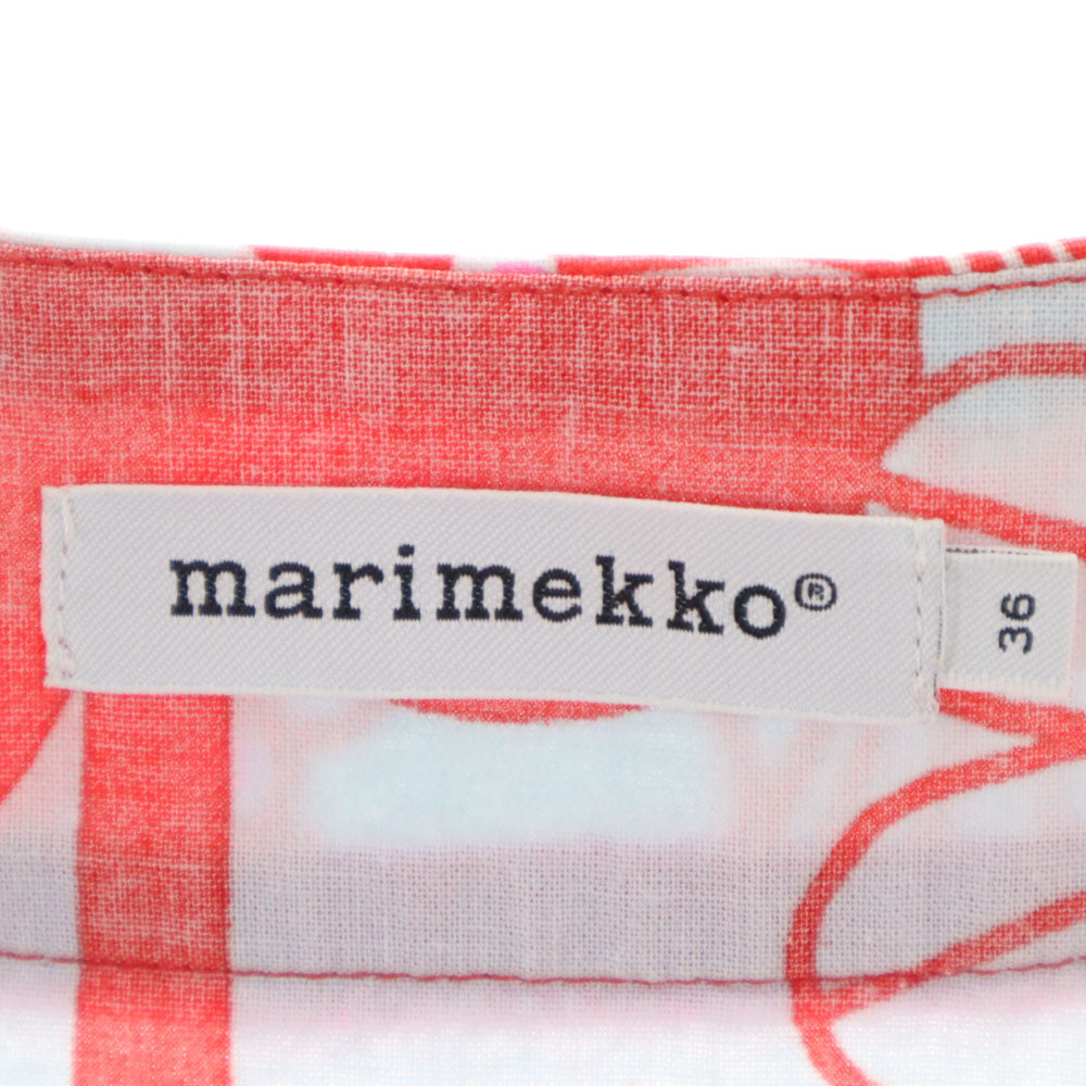 マリメッコ 総柄 半袖 カットソー 36 レッド系 marimekko レディース