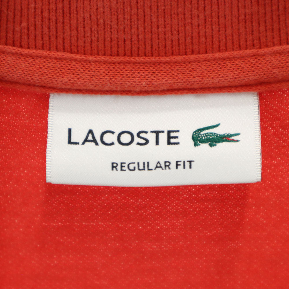 ラコステ 日本製 半袖 ポロシャツ FR 3 オレンジ×ホワイト系 LACOSTE 鹿の子地 メンズ