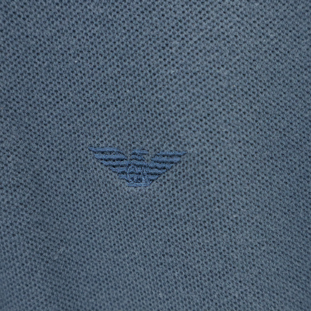 Emporio Armani エンポリオアルマーニ 日本製 半袖 ポロシャツ M グレー系 鹿の子 メンズ