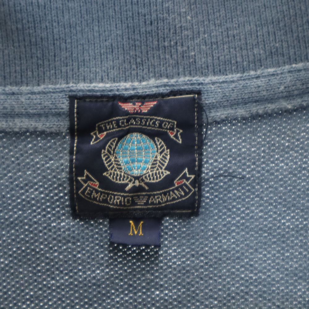 Emporio Armani エンポリオアルマーニ 日本製 半袖 ポロシャツ M グレー系 鹿の子 メンズ