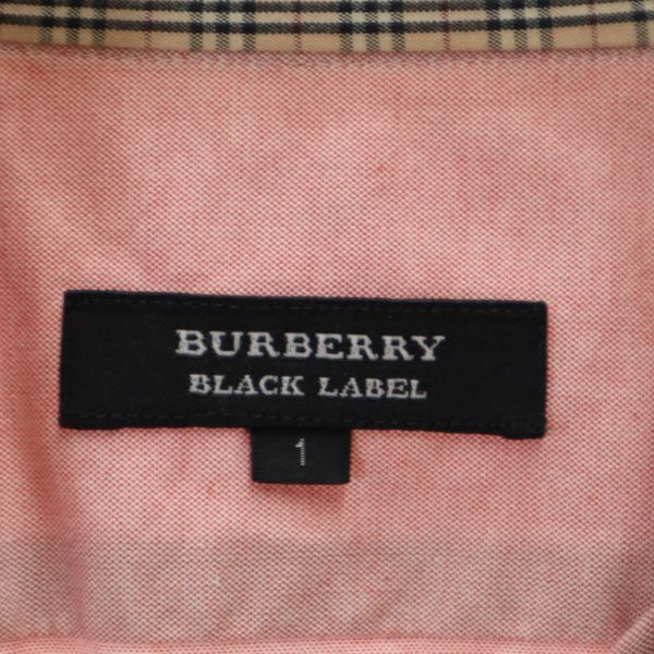 バーバリーブラックレーベル 三陽商会 半袖 ボタンダウンシャツ 1 レッド系 BURBERRY BLACK LABEL メンズ