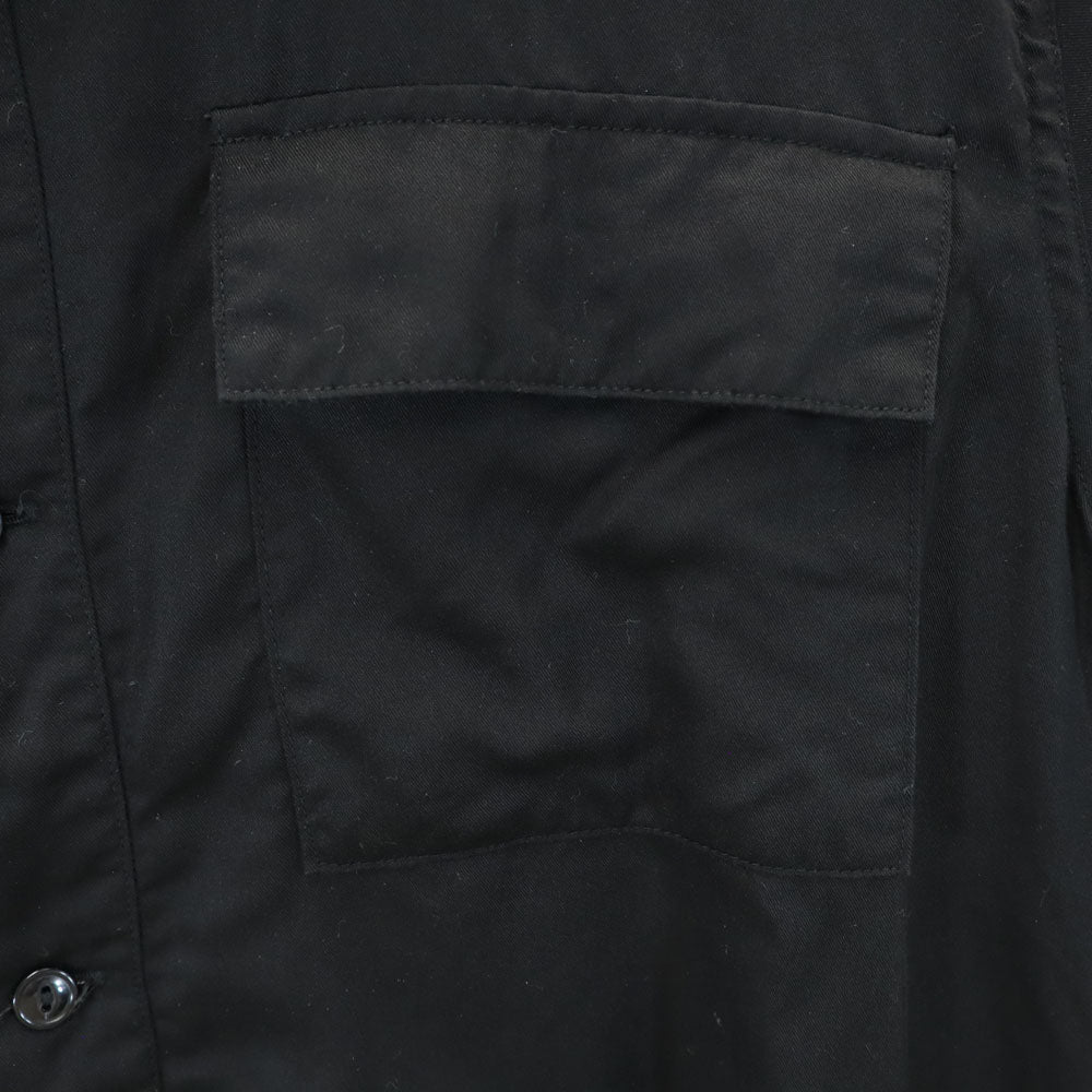 A BATHING APE アベイシングエイプ 日本製 バック刺繍 半袖 オープンカラーシャツ M ブラック ARSUS BAPE メンズ