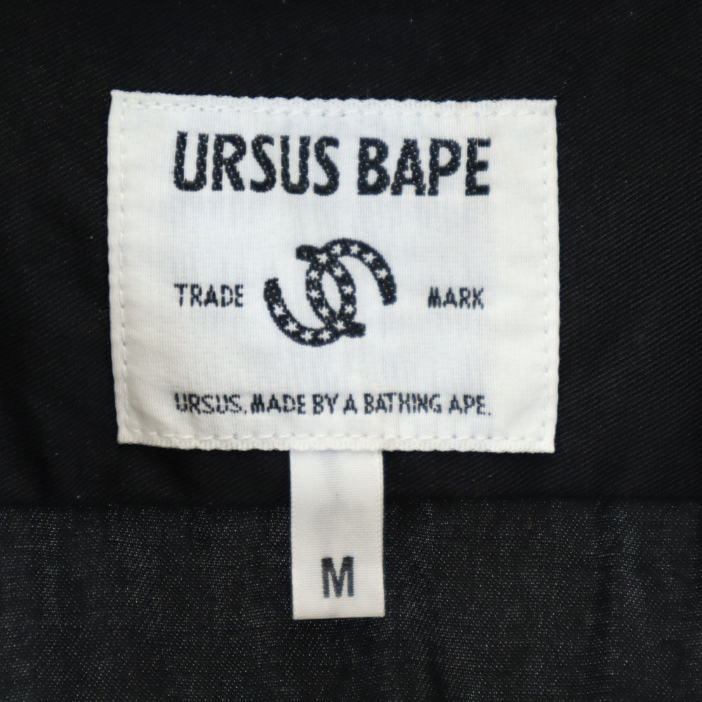 A BATHING APE アベイシングエイプ 日本製 バック刺繍 半袖 オープンカラーシャツ M ブラック ARSUS BAPE メンズ