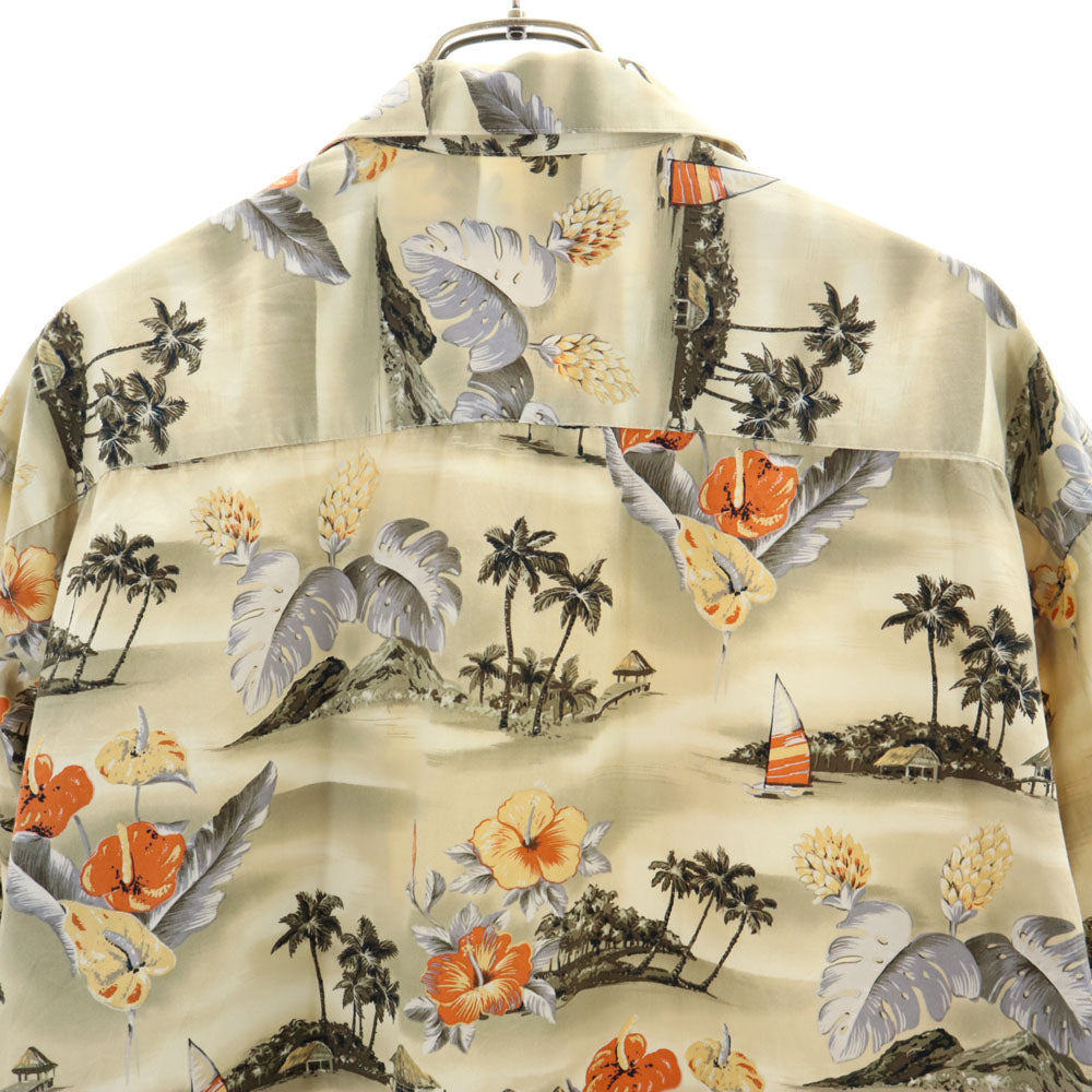 Pierre Cardin ピエールカルダン 90s 韓国製 オールド 総柄 半袖 アロハシャツ ベージュ系 メンズ