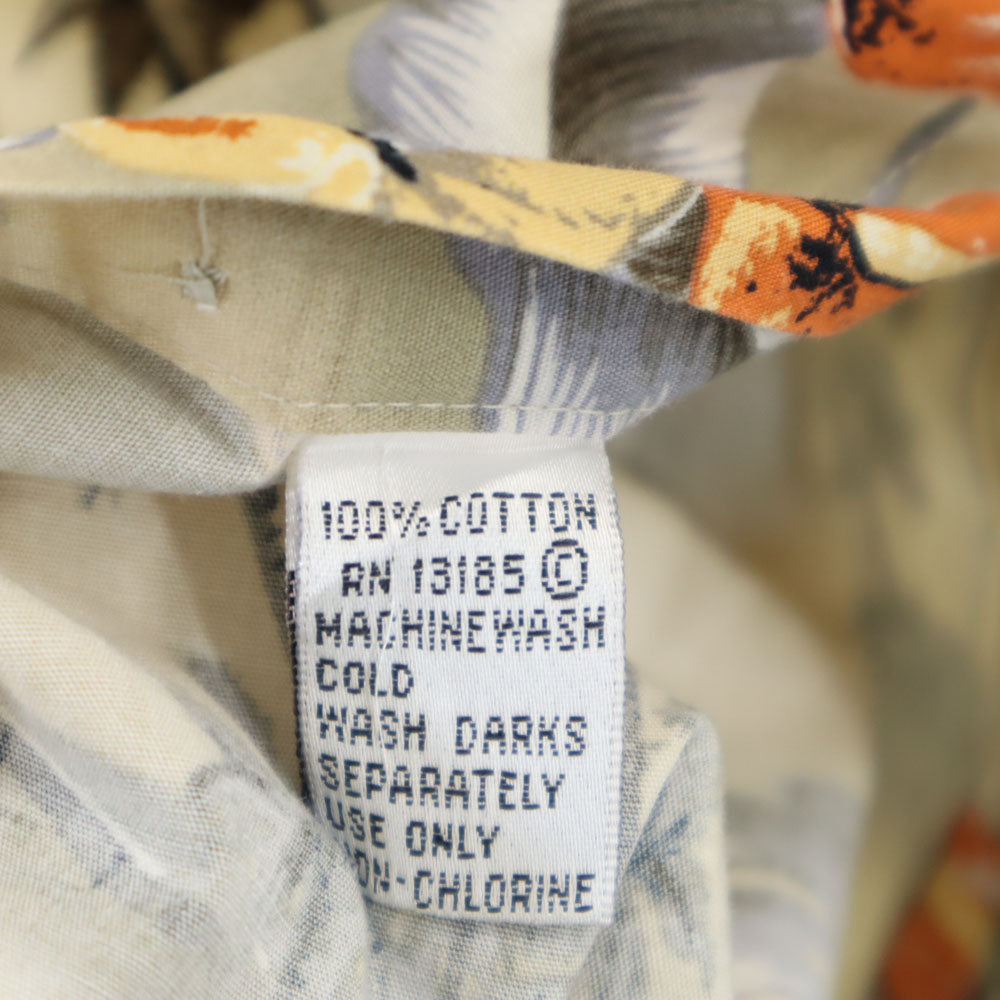 Pierre Cardin ピエールカルダン 90s 韓国製 オールド 総柄 半袖 アロハシャツ ベージュ系 メンズ