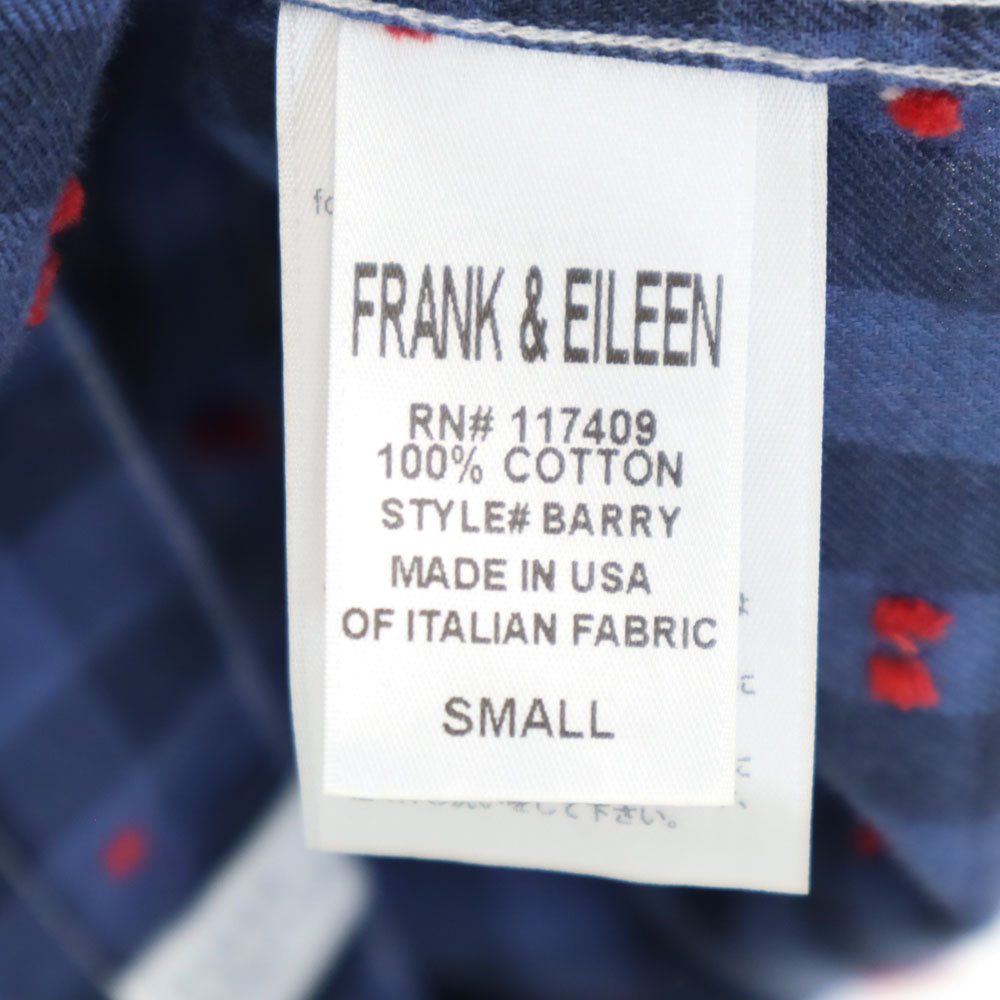 フランクアンドアイリーン USA製 長袖 チェックシャツ S ネイビー Frank&Eileen レディース