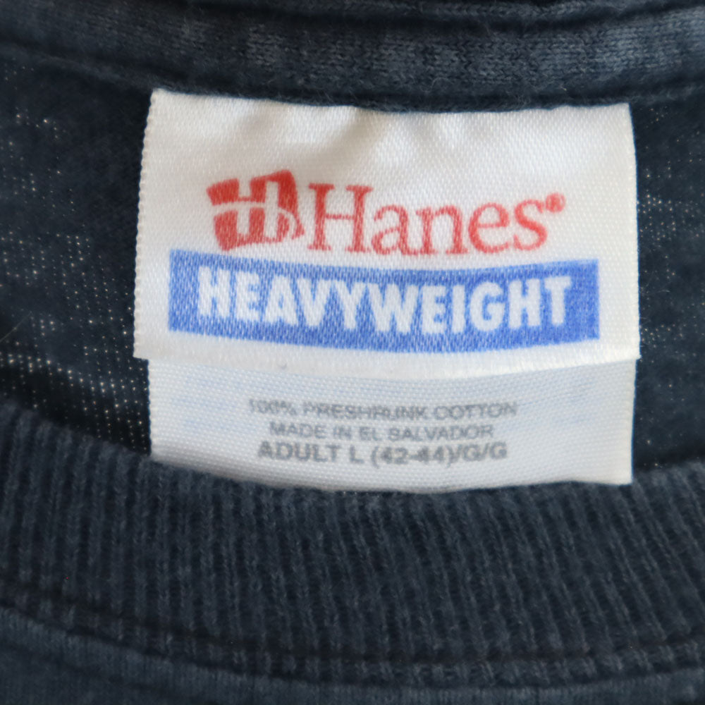 ヘインズ レッドツェッペリン マザーシップ プリント 半袖 Tシャツ L ネイビー Hanes HEAVYWEIGHT メンズ