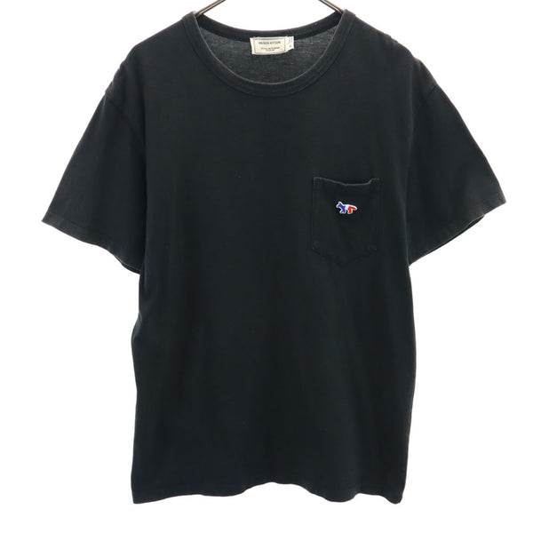 メゾンキツネ 半袖 Tシャツ M ブラック系 MAISON KITSUNE ポケT メンズ