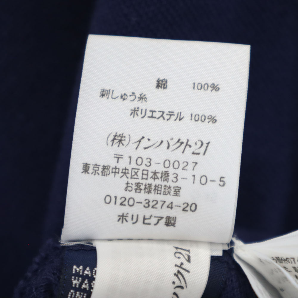 ラルフローレン インパクト21 ビックポニー 半袖 ポロシャツ L ネイビー系 RALPH LAUREN 鹿の子地 スキニーポロ レディース