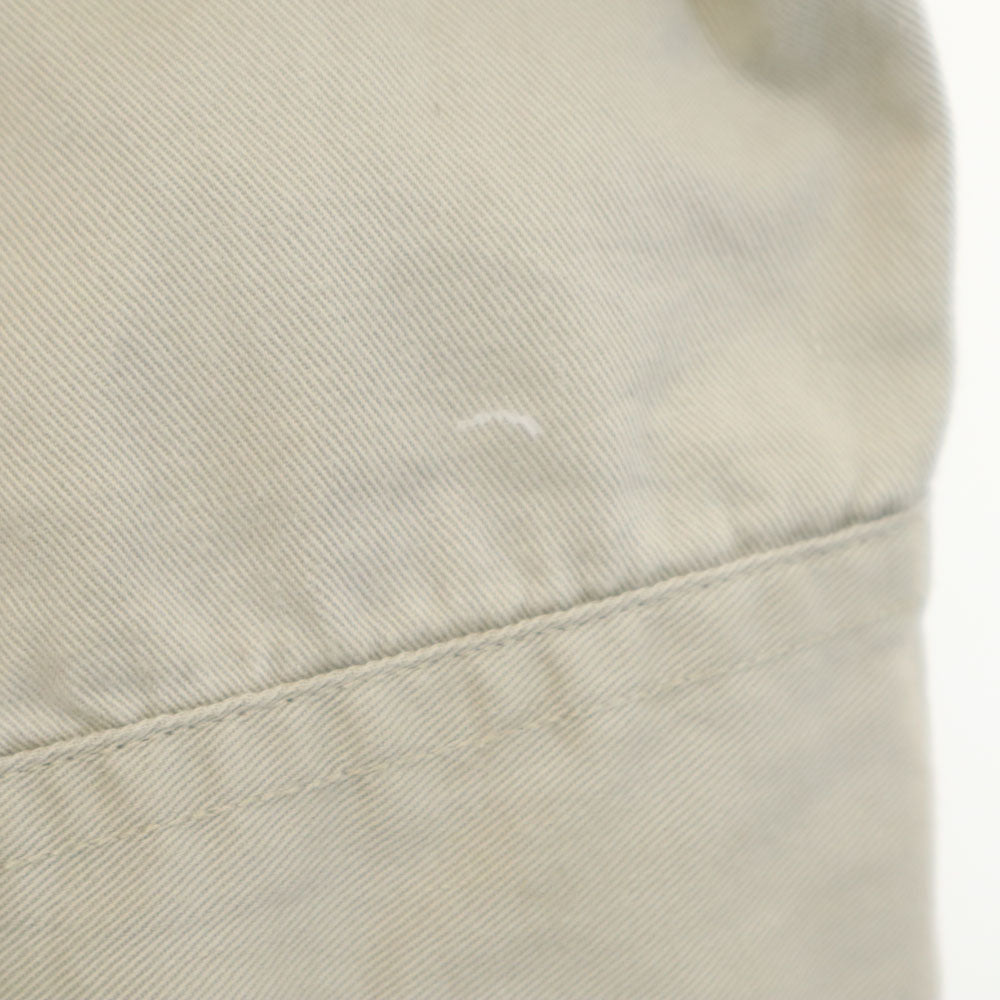 OLD オールド 80s 90s 長袖 コットンシャツ ベージュ 刺繍 メンズ