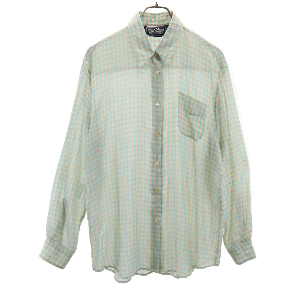 MaxMara WEEKEND LINE マックスマーラ ウィークエンドライン イタリア製 チェック柄 長袖 シャツ L レディース