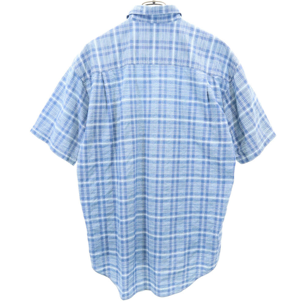 UNIQLO ユニクロ オールド チェック柄 半袖 シャツ M ブルー系 メンズ