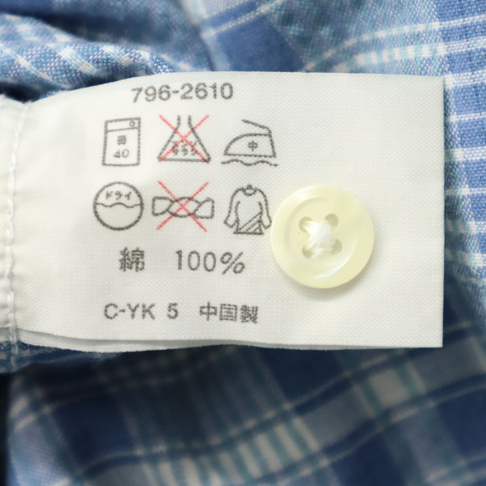 UNIQLO ユニクロ オールド チェック柄 半袖 シャツ M ブルー系 メンズ