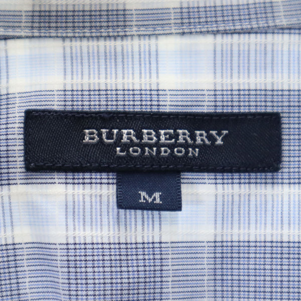 バーバリー チェック柄 半袖 シャツ M ネイビー系 BURBERRY メンズ