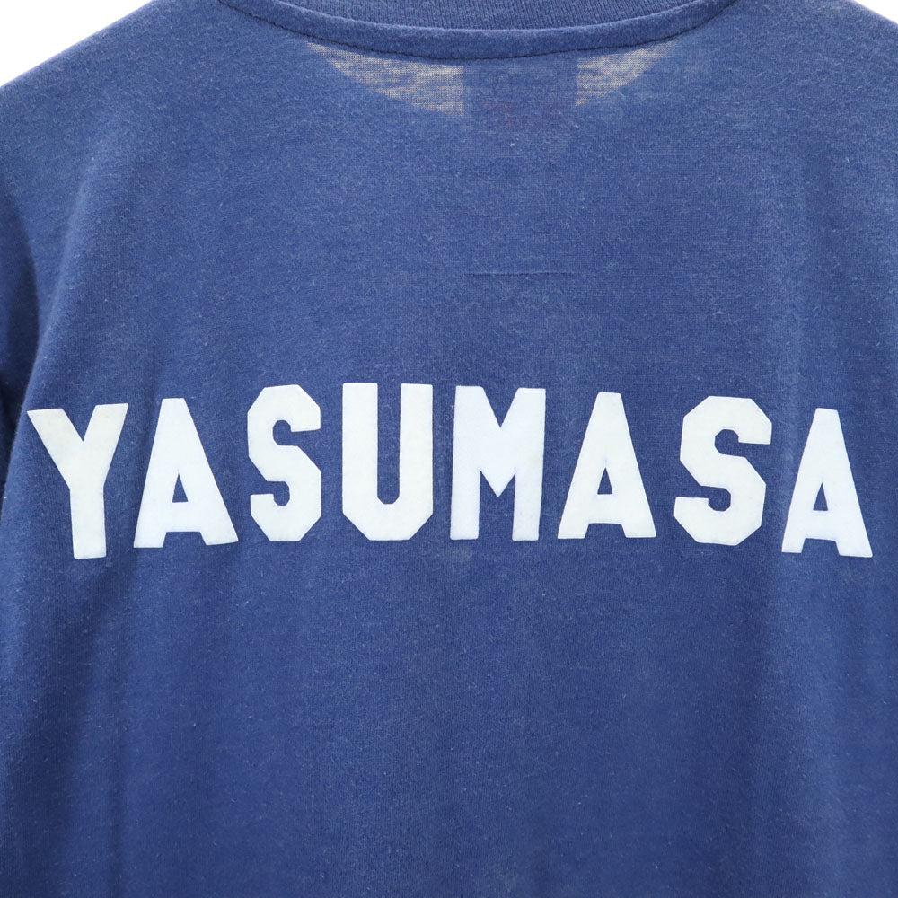 Hanes ヘインズ 70s USA製 ヴィンテージ オレンジタグ 両面プリント 半袖 Tシャツ M ブルー メンズ