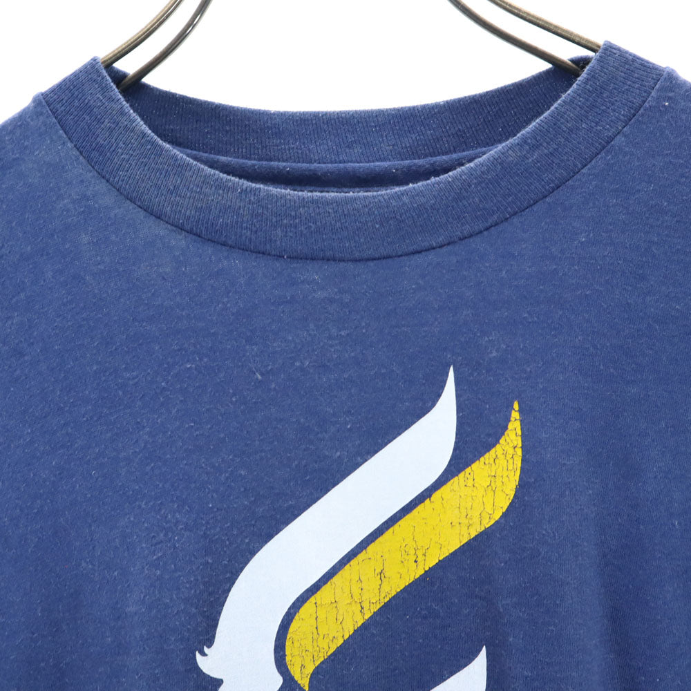 Hanes ヘインズ 70s USA製 ヴィンテージ オレンジタグ 両面プリント 半袖 Tシャツ M ブルー メンズ