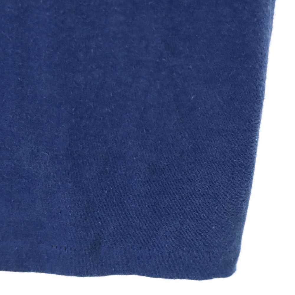Hanes ヘインズ 70s USA製 ヴィンテージ オレンジタグ 両面プリント 半袖 Tシャツ M ブルー メンズ