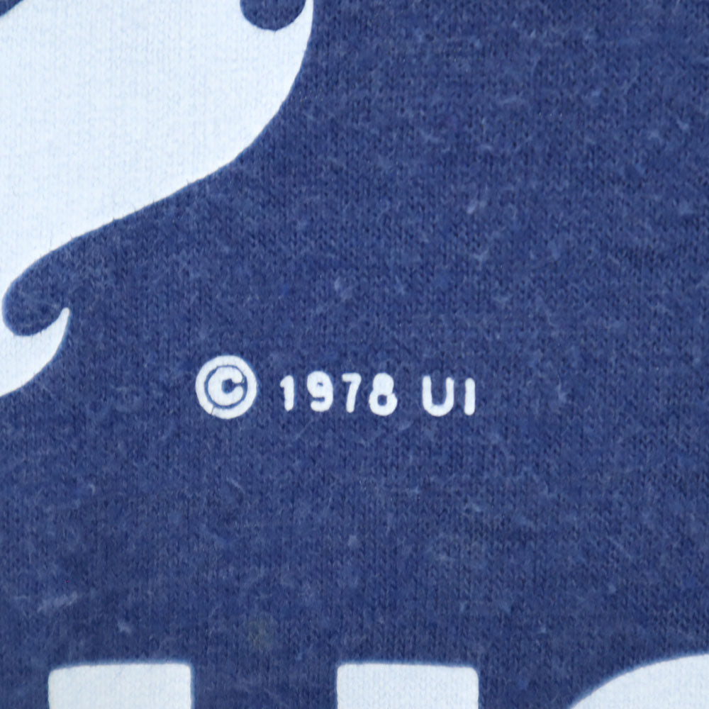 Hanes ヘインズ 70s USA製 ヴィンテージ オレンジタグ 両面プリント 半袖 Tシャツ M ブルー メンズ