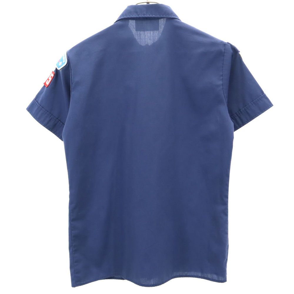 OLD オールド ボーイスカウトアメリカ連盟 USA製 半袖 ワークシャツ YOUTH LARGE ネイビー キッズ