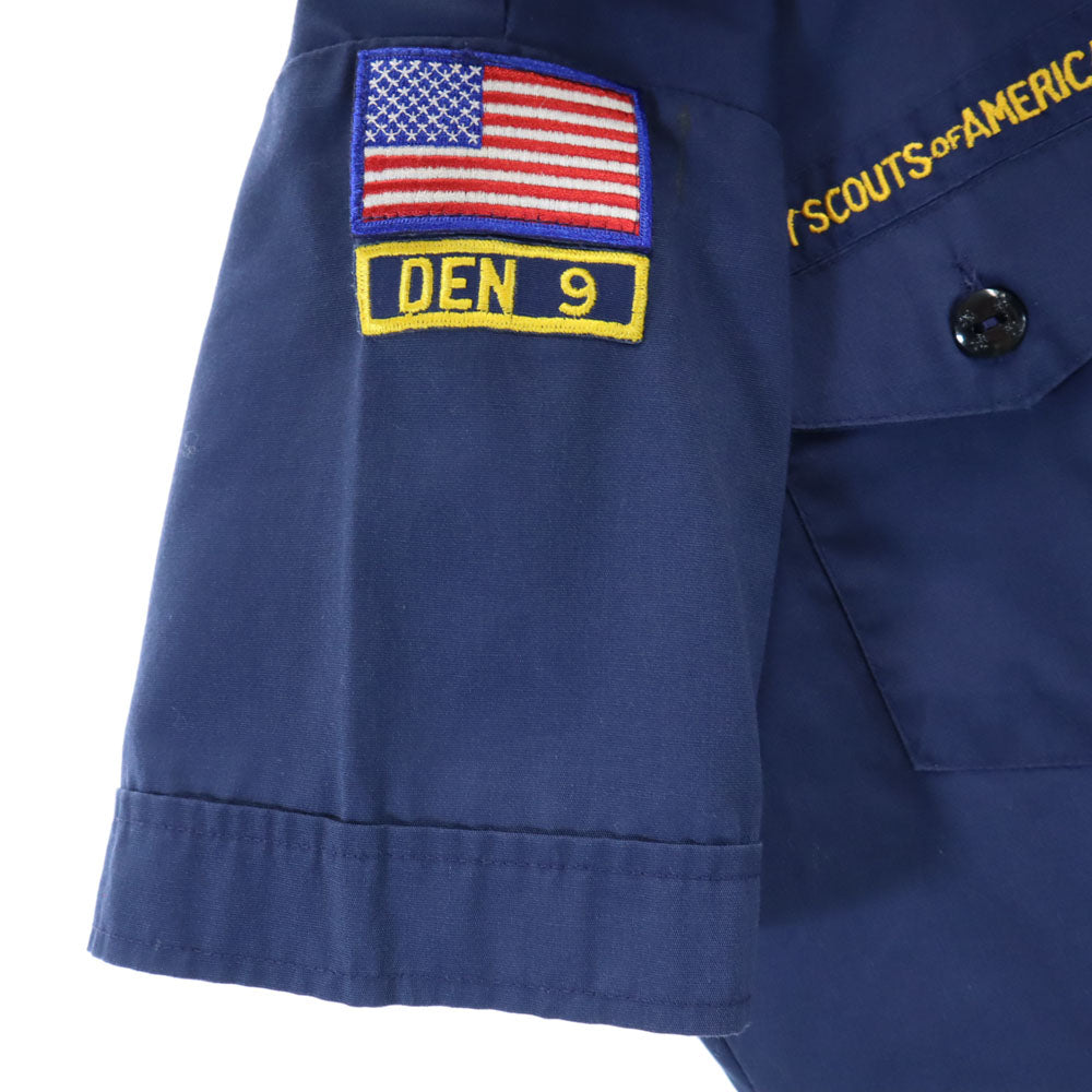 OLD オールド ボーイスカウトアメリカ連盟 USA製 半袖 ワークシャツ YOUTH LARGE ネイビー キッズ