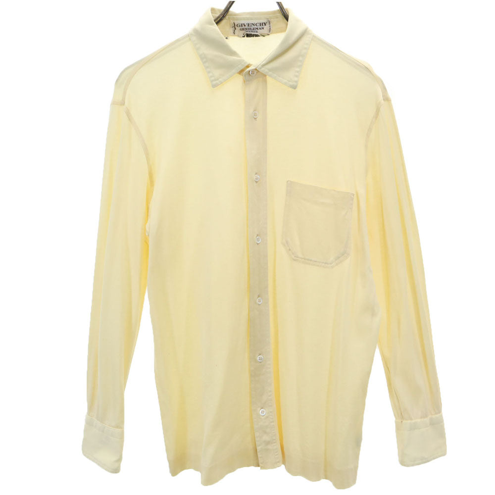 GIVENCHY ジバンシィ 80s イタリア製 ヴィンテージ 長袖 シャツ 4 イエロー GENTLEMAN PARIS メンズ
