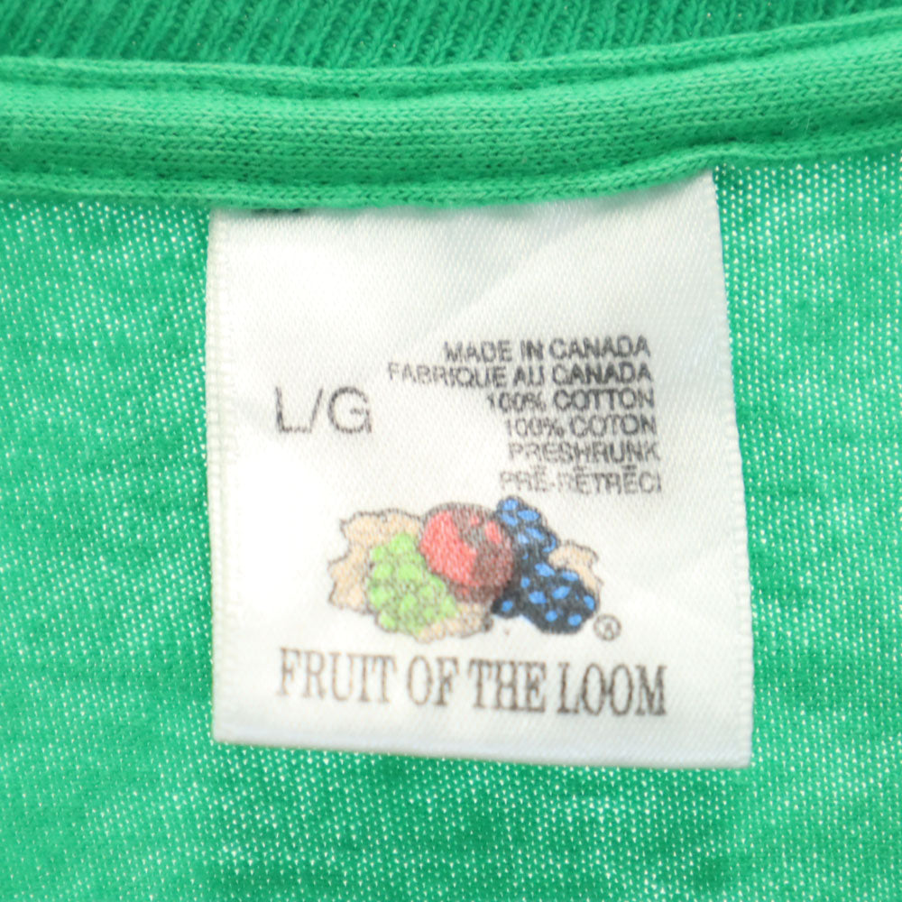 FRUIT OF THE LOOM フルーツオブザルーム 90s カナダ製 オールド 花柄 プリント 半袖 Tシャツ L グリーン メンズ
