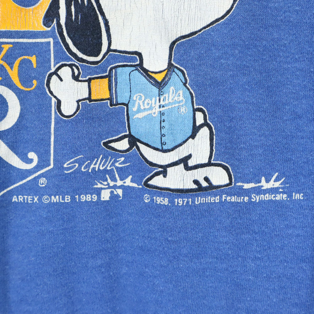 ARTEX アーテックス 80s USA製 ヴィンテージ 半袖 Tシャツ L（14-16） ブルー系 スヌーピー キッズ