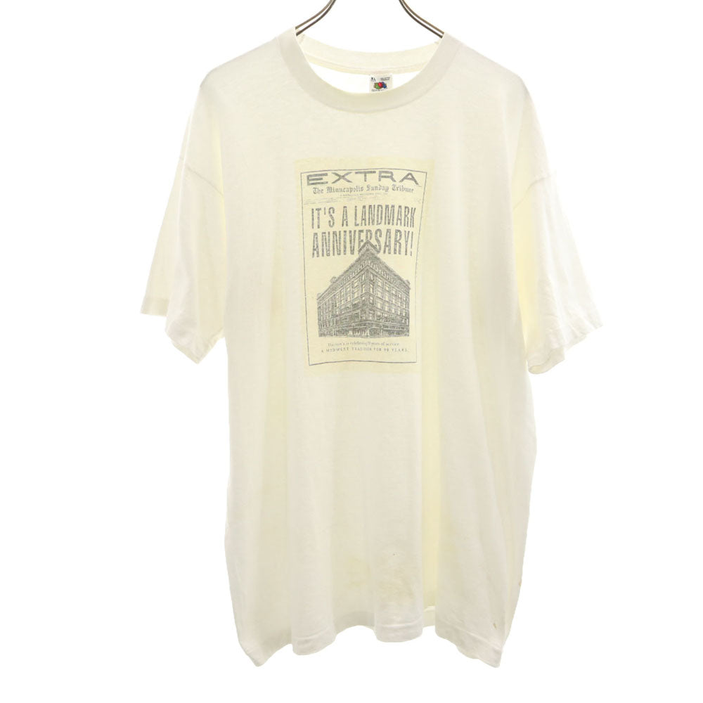 FRUIT OF THE LOOM フルーツオブザルーム 90s USA製 オールド プリント 半袖 Tシャツ XL ホワイト系 メンズ