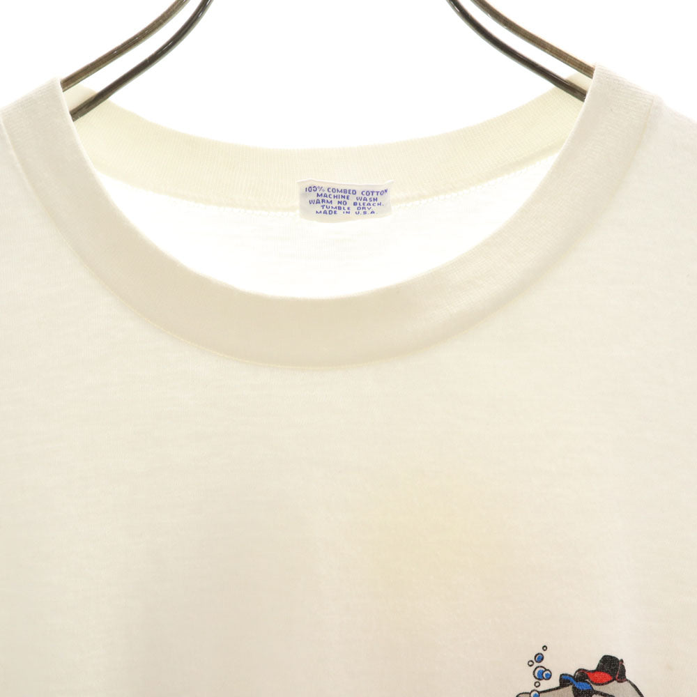 Crazy Shirt クレイジーシャツ 90s USA製 オールド プリント 半袖 Tシャツ L ホワイト系 メンズ