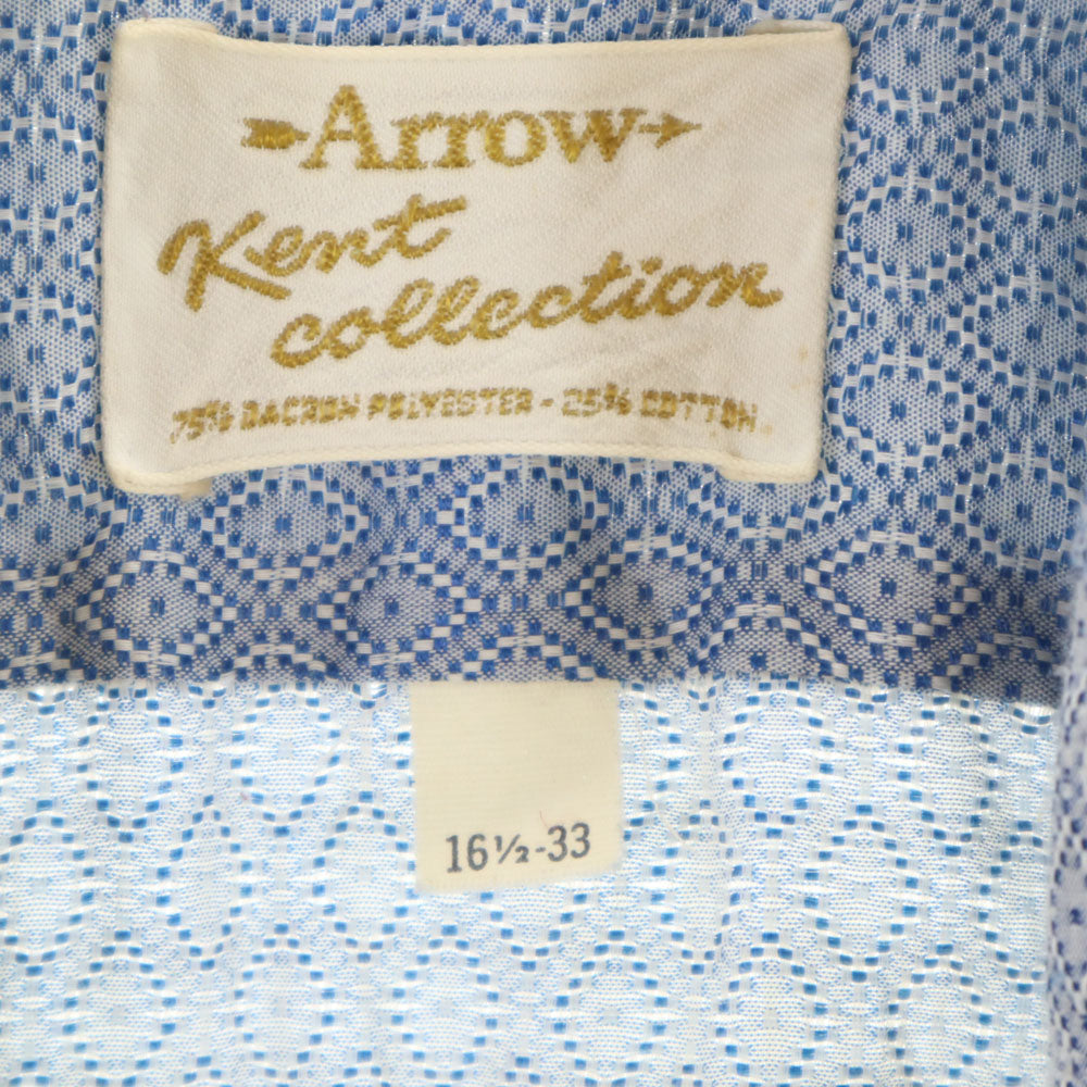 Arrow Kent Collection 70s ヴィンテージ 総柄 長袖 シャツ 161/2-33 ブルー系 メンズ