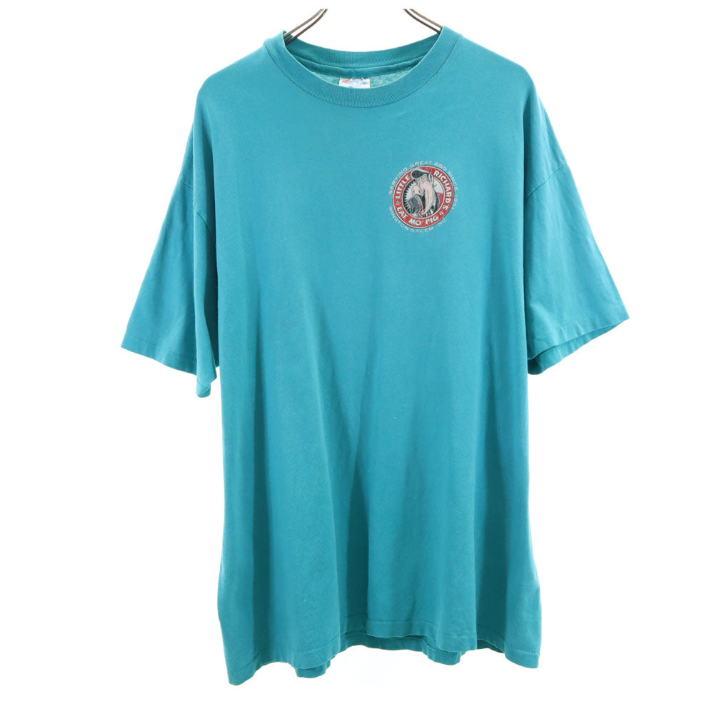 Hanes ヘインズ 90s USA製 オールド 半袖 Tシャツ XL ブルー系 メンズ