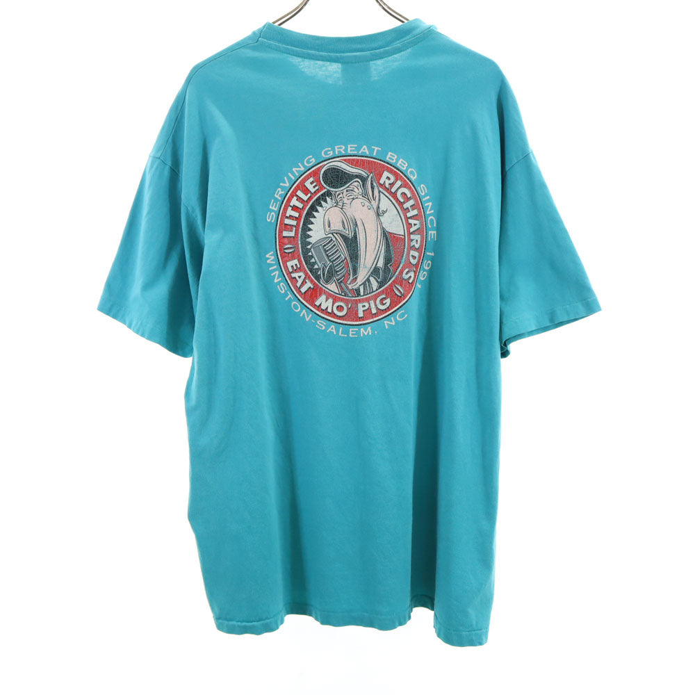 Hanes ヘインズ 90s USA製 オールド 半袖 Tシャツ XL ブルー系 メンズ