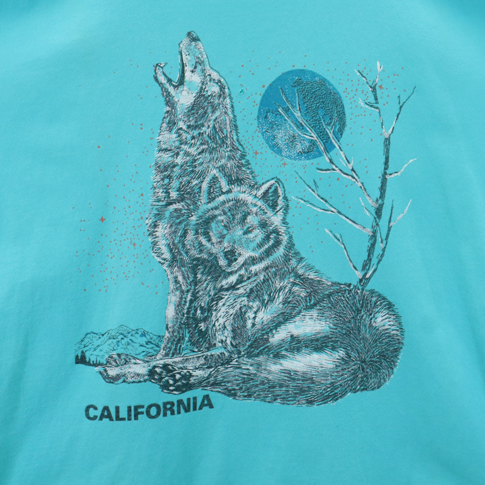 OLD オールド 80s 90s プリント 半袖 Tシャツ ブルー系 メンズ