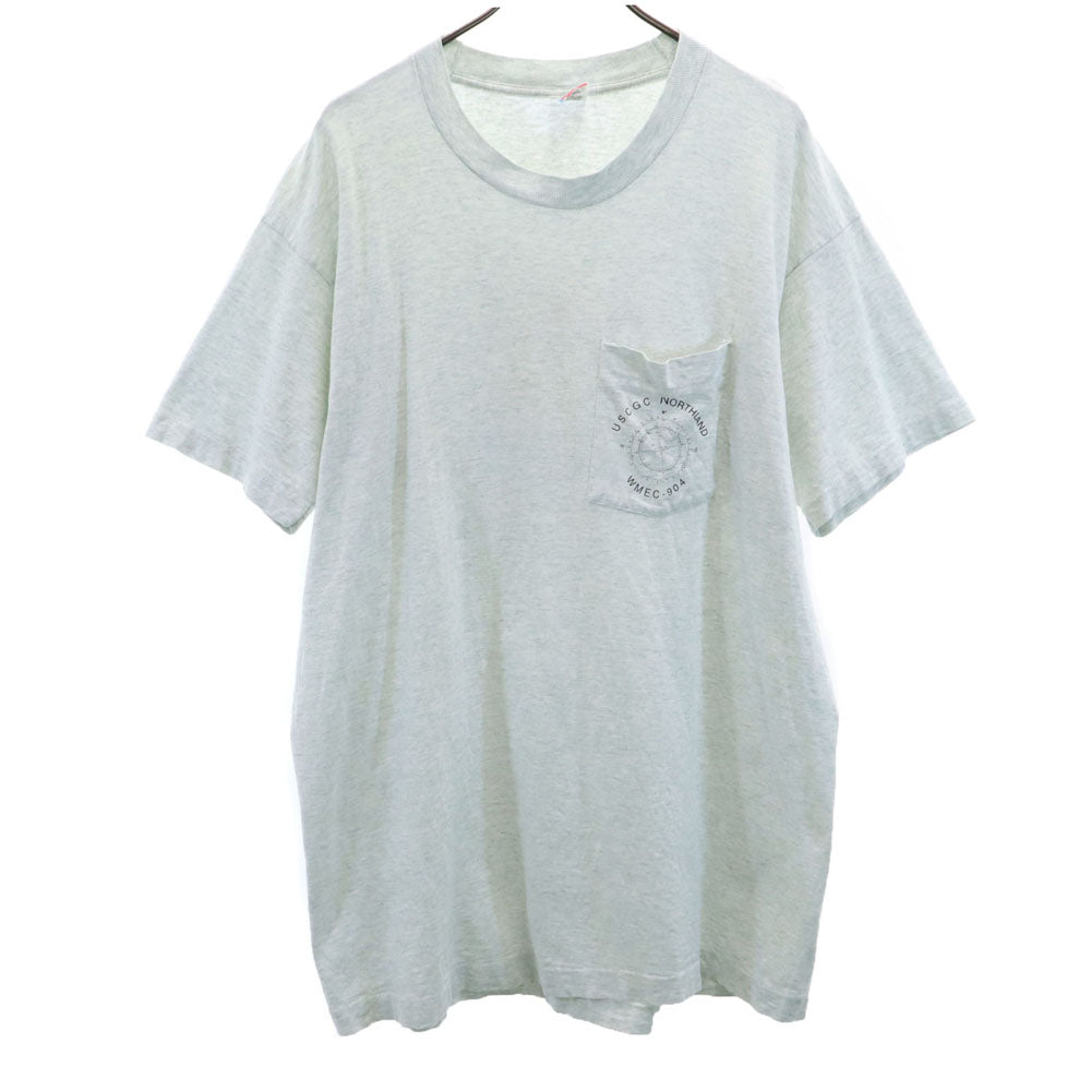 FRUIT OF THE LOOM フルーツオブザルーム 90s USA製 オールド ポケT 半袖 Tシャツ XL グレー系 ポケT メンズ