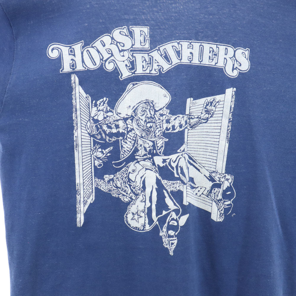 VINTAGE ヴィンテージ 70s 80s プリント 半袖 Tシャツ ブルー系 レディース