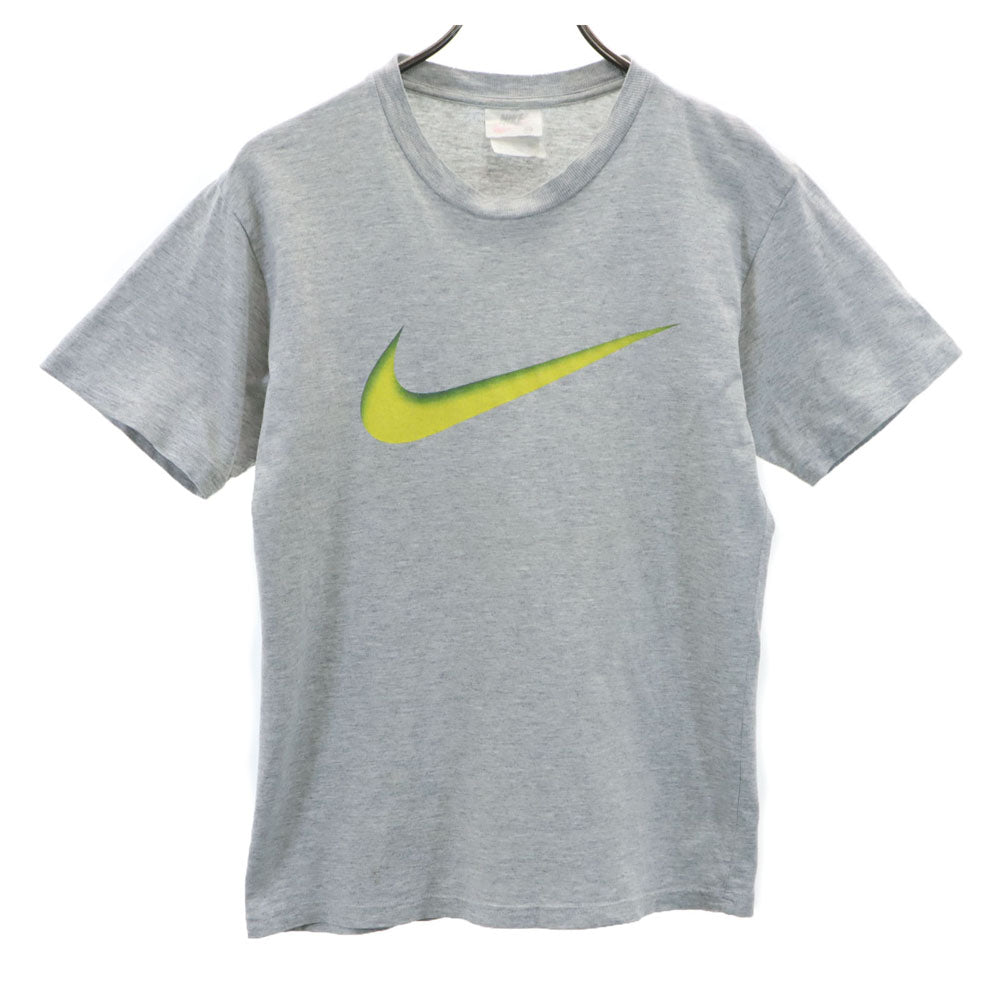 ナイキ 90s 00s オールド 白タグ ロゴプリント 半袖 Tシャツ M グレー系 NIKE キッズ