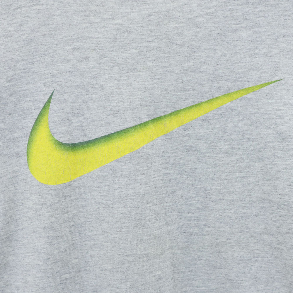 ナイキ 90s 00s オールド 白タグ ロゴプリント 半袖 Tシャツ M グレー系 NIKE キッズ