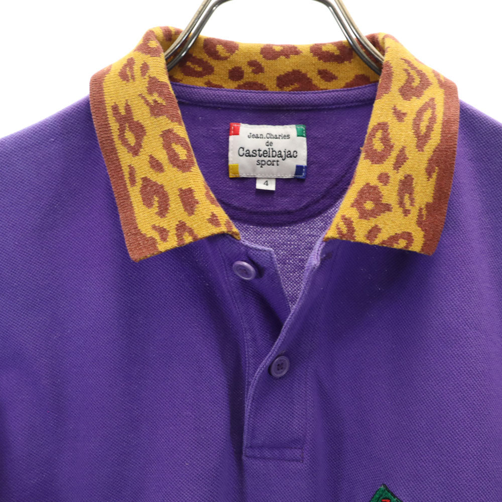 カステルバジャック 半袖 ハーフボタン ポロシャツ 4 パープル JC de CASTELBAJAC メンズ