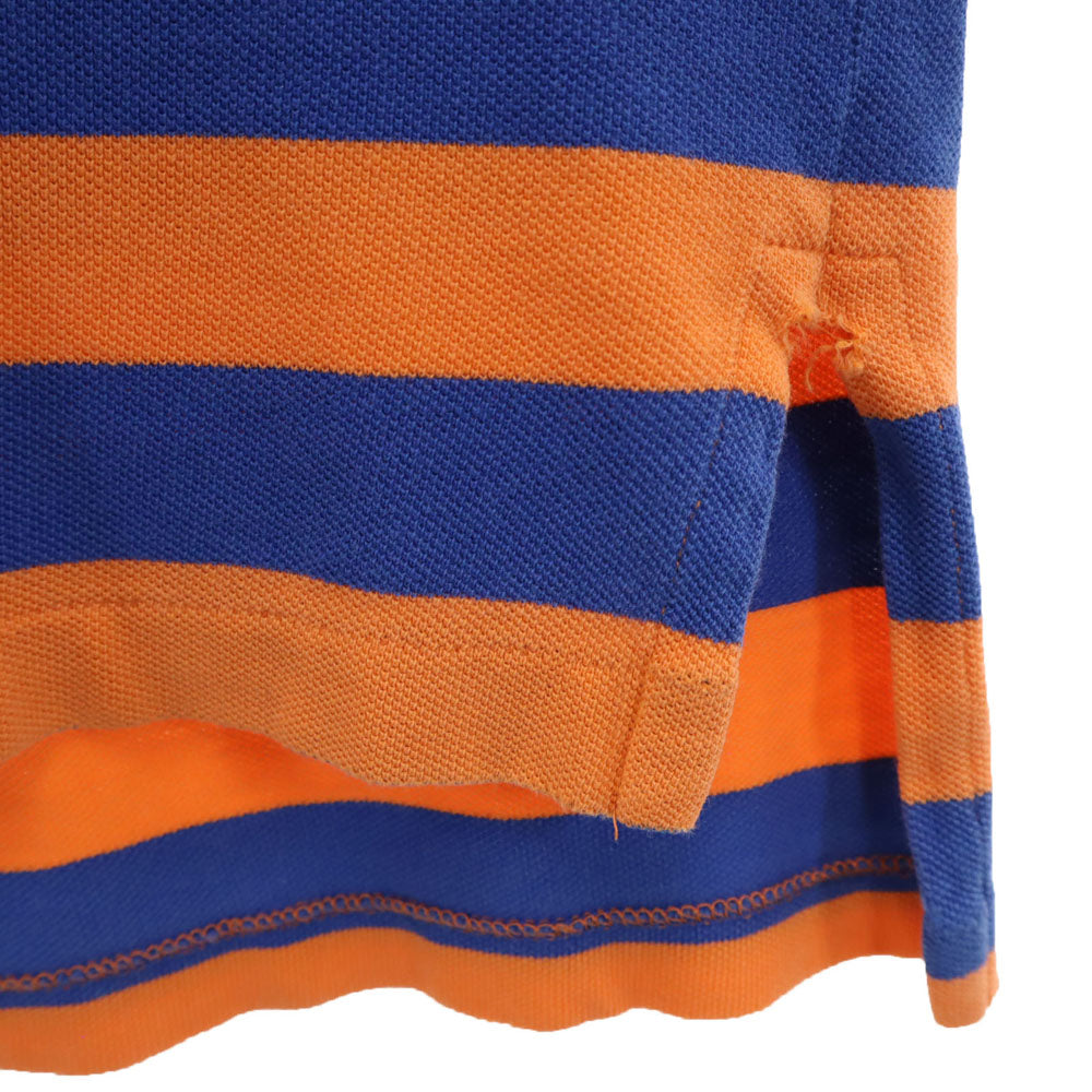 ポロバイラルフローレン ボーダー柄 半袖 ハーフボタン ポロシャツ Ｍ オレンジ Polo by Ralph Lauren メンズ